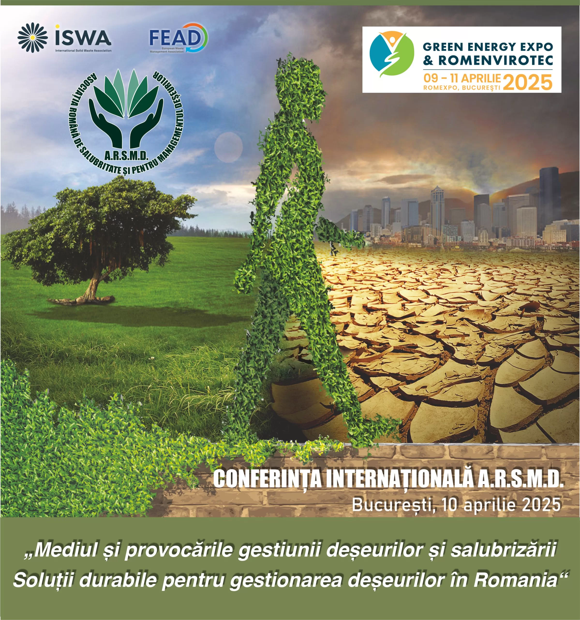 Afișul Conferinței Internaționale A.R.S.M.D. — Forumul Național al Salubrizării, București, 10 aprilie 2025