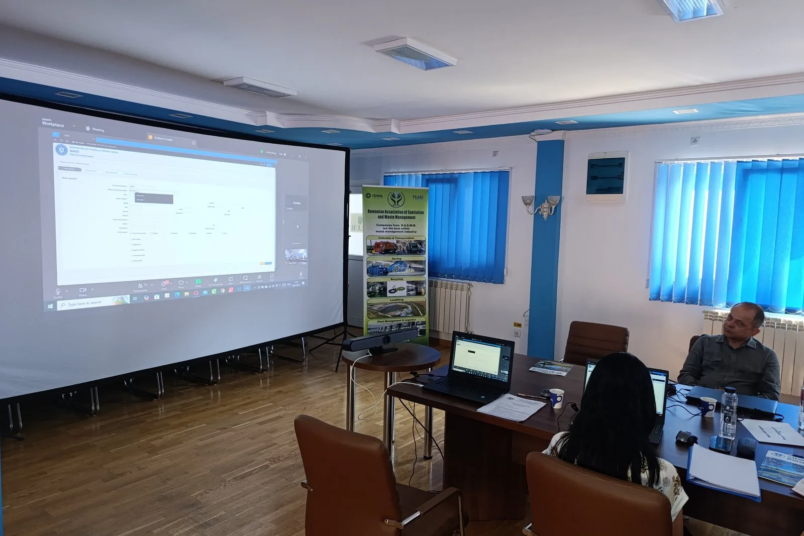 Proiecția modulului „Deșeuri Municipale” al platformei SIATD, la sesiunea de instruire din 8 iulie 2025